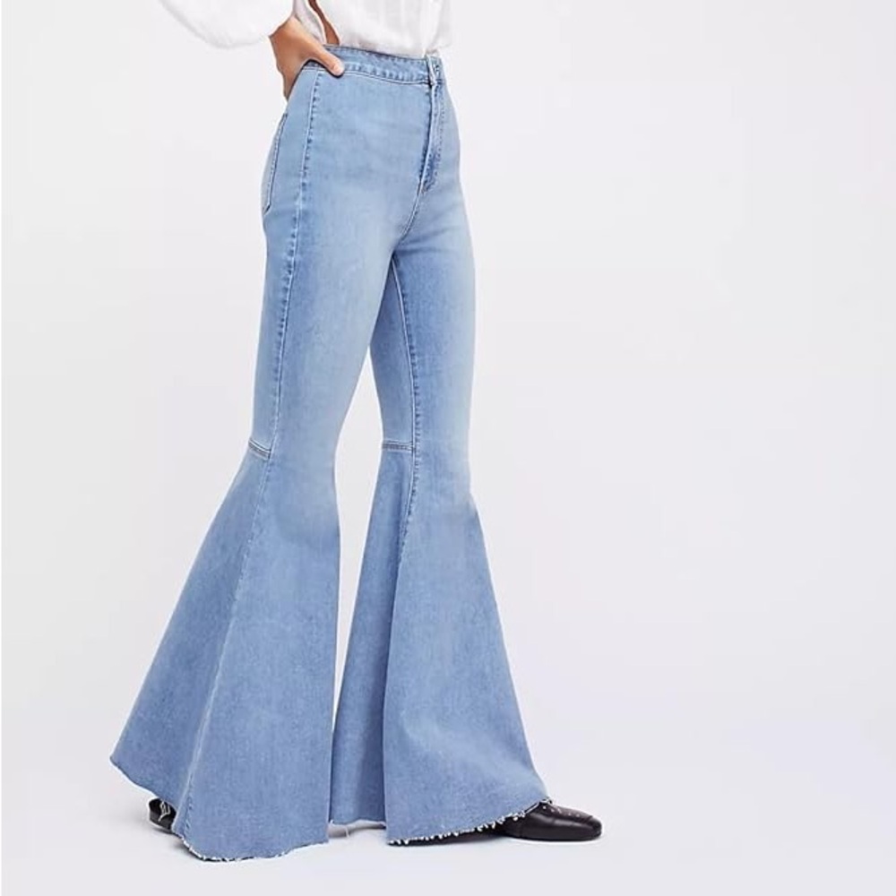 Free people just float on flare jeans